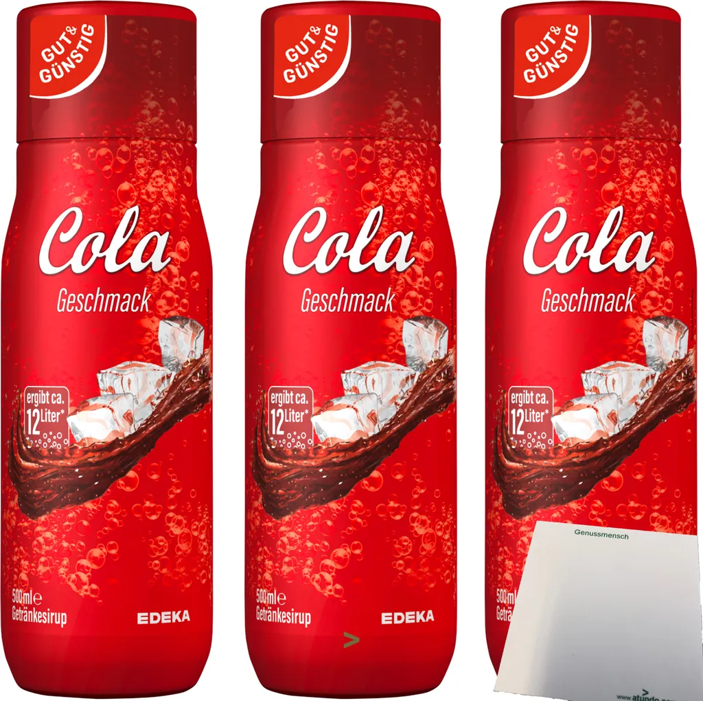 Gut & Günstig Cola Drink Syrup 3-pack (3 x 500ml bottles) + usy Block 1512g
