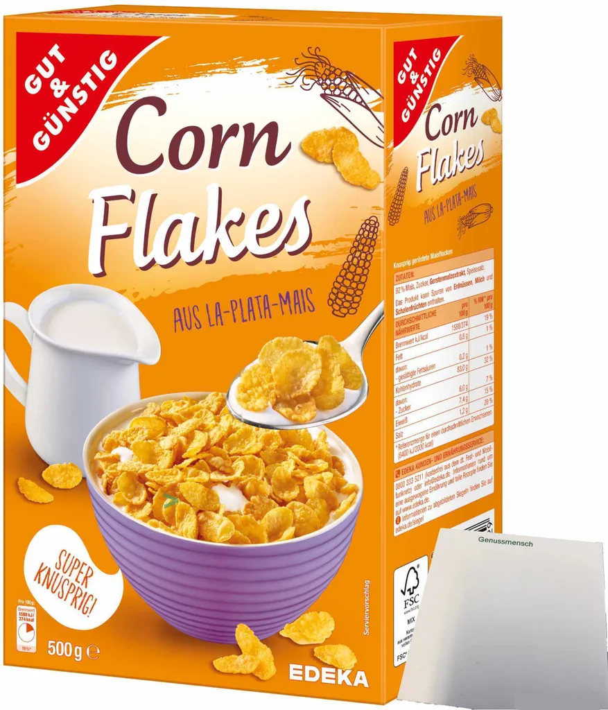 Good & Cheap Super Crispy Cornflakes made from La Plata corn (500g pack) + usy block