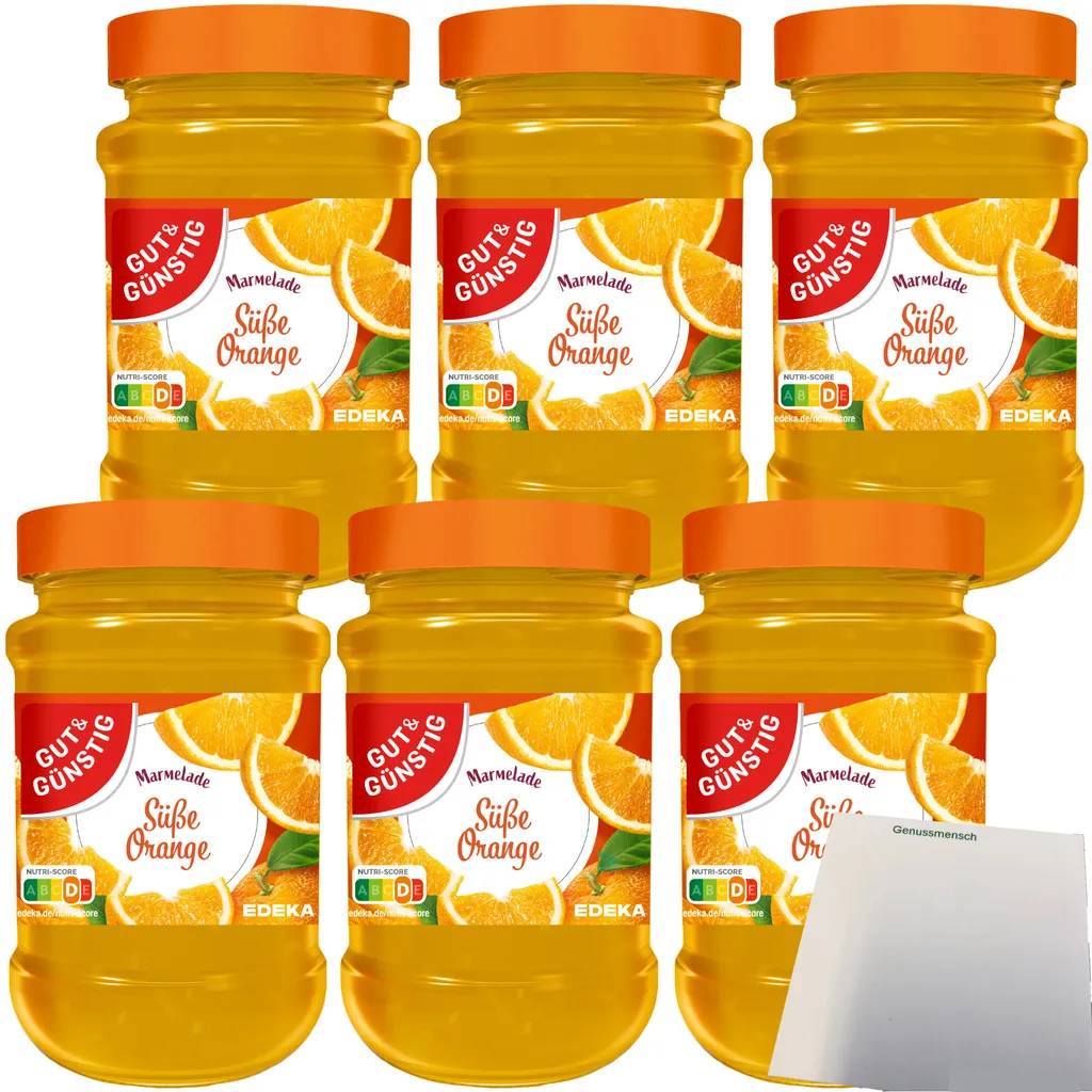 Gut & Günstig Sweet Orange Jam 6-pack (6 x 450g jars) + usy block