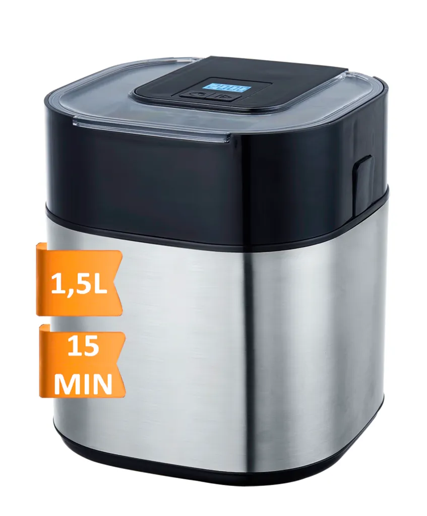 Guzzanti GZ 158, Ice Shaker, 1.5 l, 1 basin, Black, Stainless Steel, 25 min, LCD