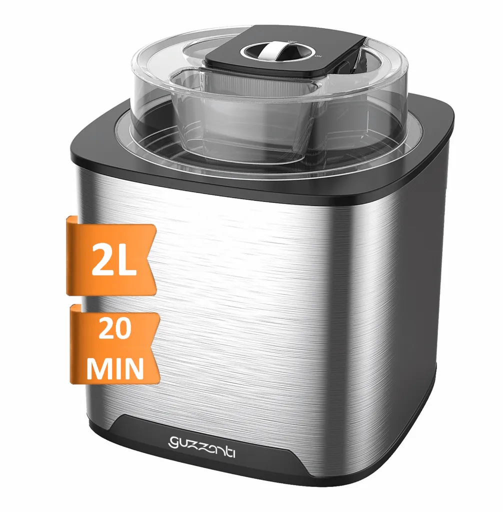Guzzanti GZ 159, Ice Shaker, 2 l, 1 basin, Black, Stainless Steel, 45 min, 204 mm