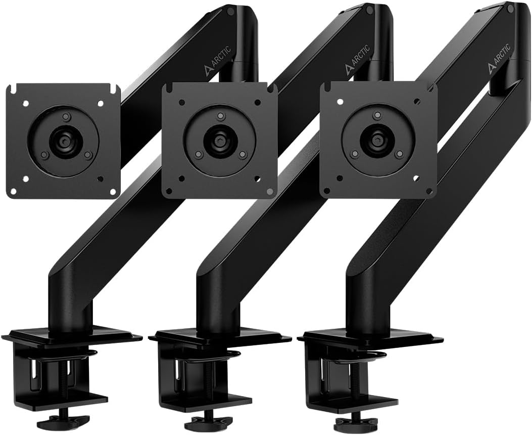ARCTIC Store ARCTIC X1-3D Monitor Mount with Gas Lift Arm for up to 40\"/43\" Ultrawide, up to 10 kg per Arm, VESA 75 x 75/100 x 100, Tilting, Swivelling, Height-Adjustable, Black