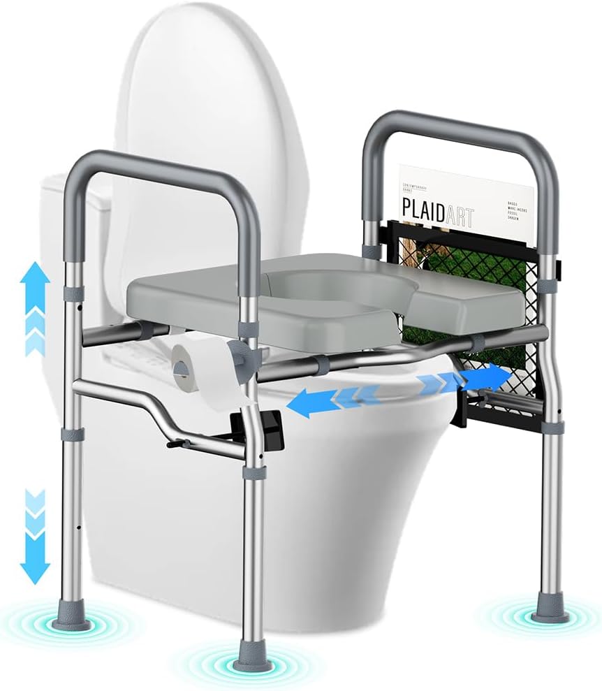 TODO Store TODO Raised Toilet Seat for Seniors with Adjustable Height and Width, Raised Toilet Seat with Handles, Toilet Booster Seat for Disabled and Pregnant Women, Suitable for Any Toilet