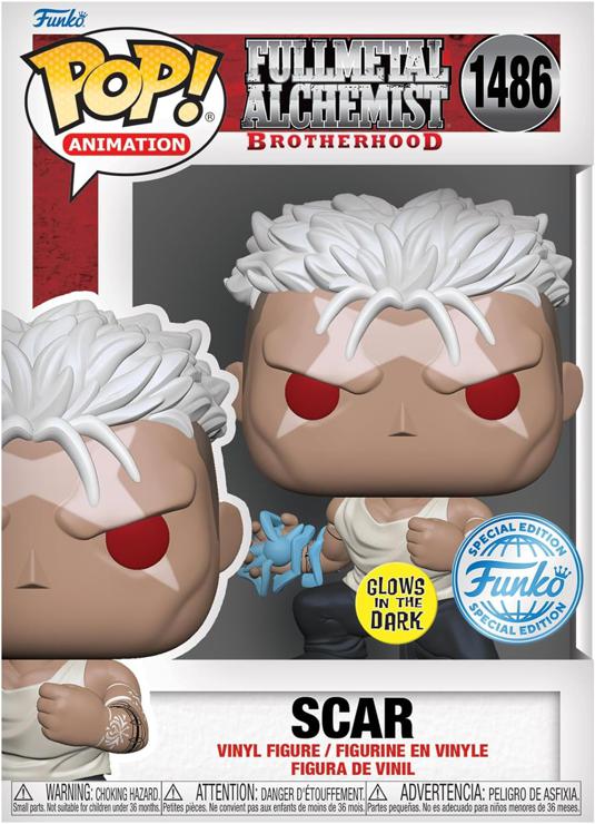 Funko POP! Animation: FMA: B - Scar - Glows in the Dark - Full Metal Alchemist: Brotherhood - Amazon Exclusive - Vinyl Collectible Figure - Gift Idea - Official Merchandise - Anime Fans