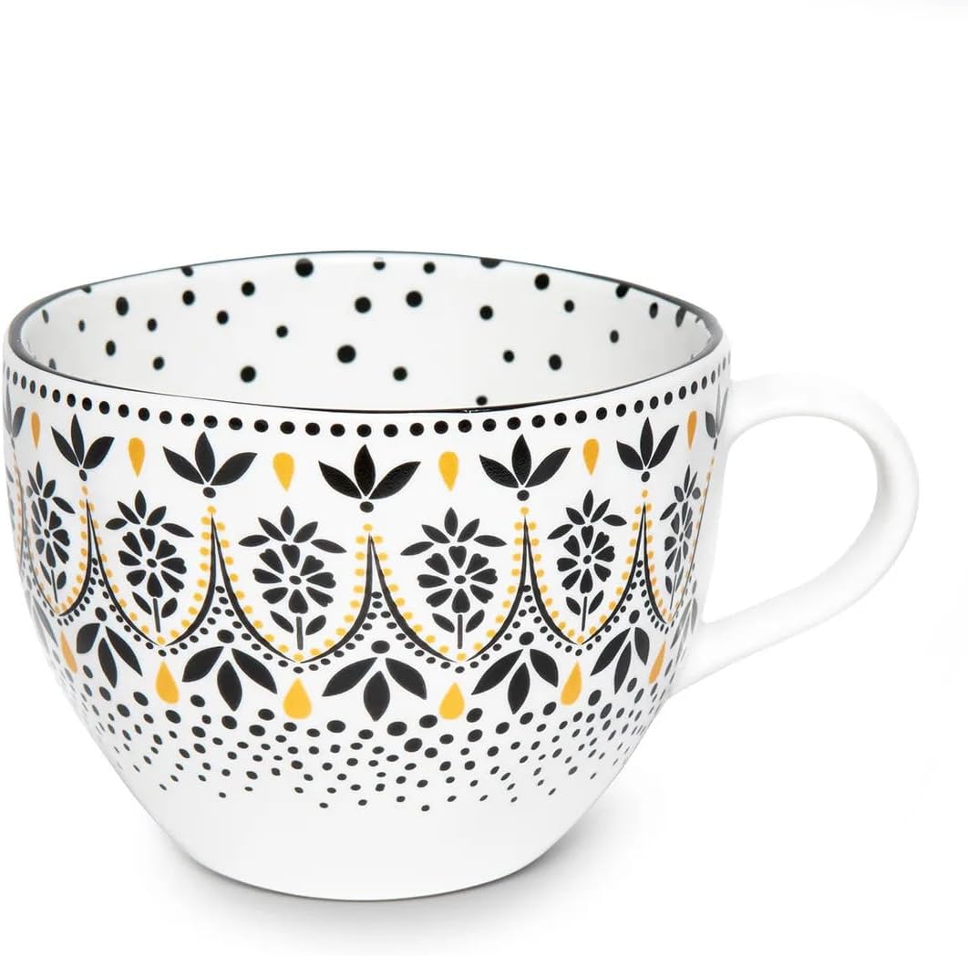 Portmeirion Home & Gifts Sara Miller London Artisanne Noir 0.4 Liter Mug (Mandala)