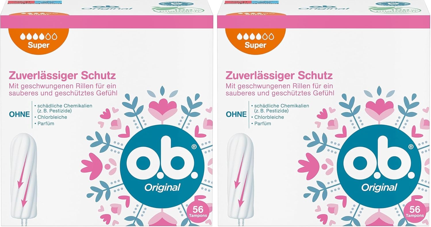 o.b. Store whether. Original Super Heavy Day Tampons with StayDry Technology and Curved Grooves for Reliable Protection and a Clean Feel (Pack of 2)
