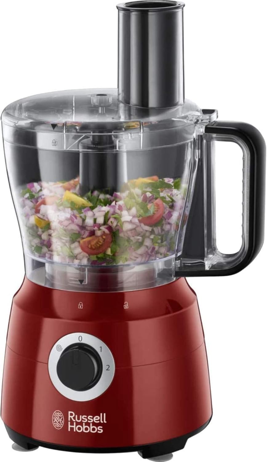 Russell Hobbs 24730-56 Desire Food Processor, 2 Speed ​​Levels, Pulse/Ice Crush Function, Red/Black