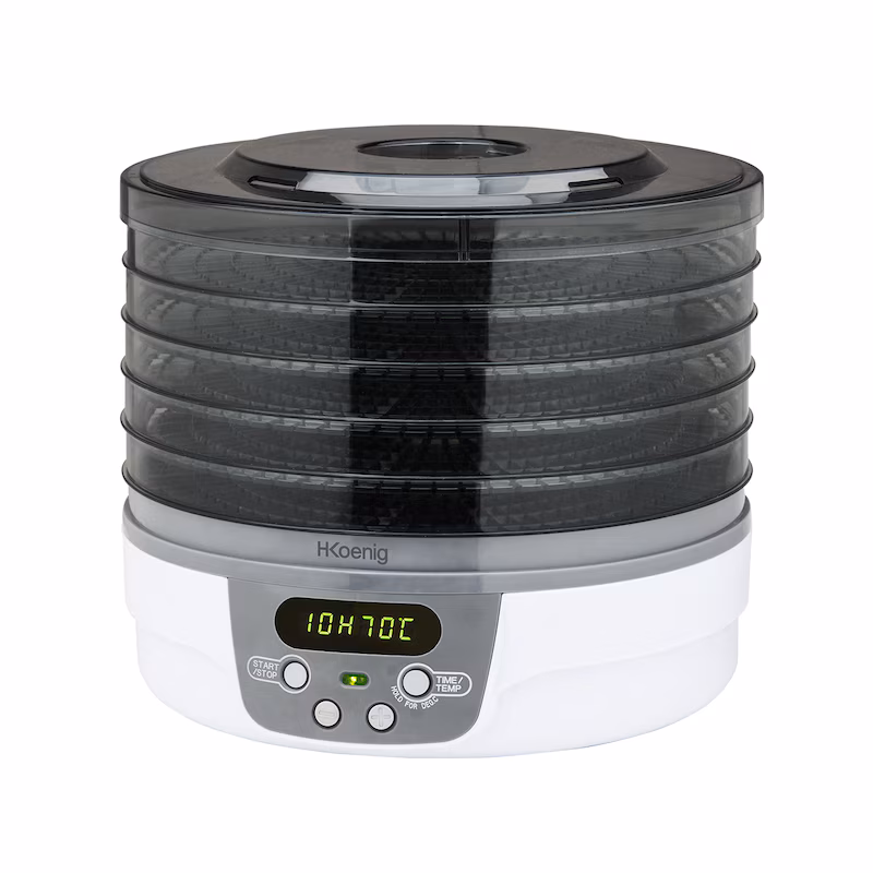 H. Koenig DSY700 Dehydrator for Fruits, Vegetables, Fish, Meat, Spices, 5 Trays