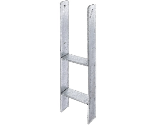 Alberts Heavy H-post support, 121 x 300 x 600 mm, hot-dip galvanized, 1 piece