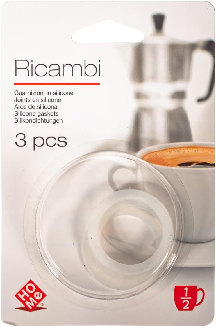 Home Seals for Moka 0.5 Cup, Blister Pack of 3 - White