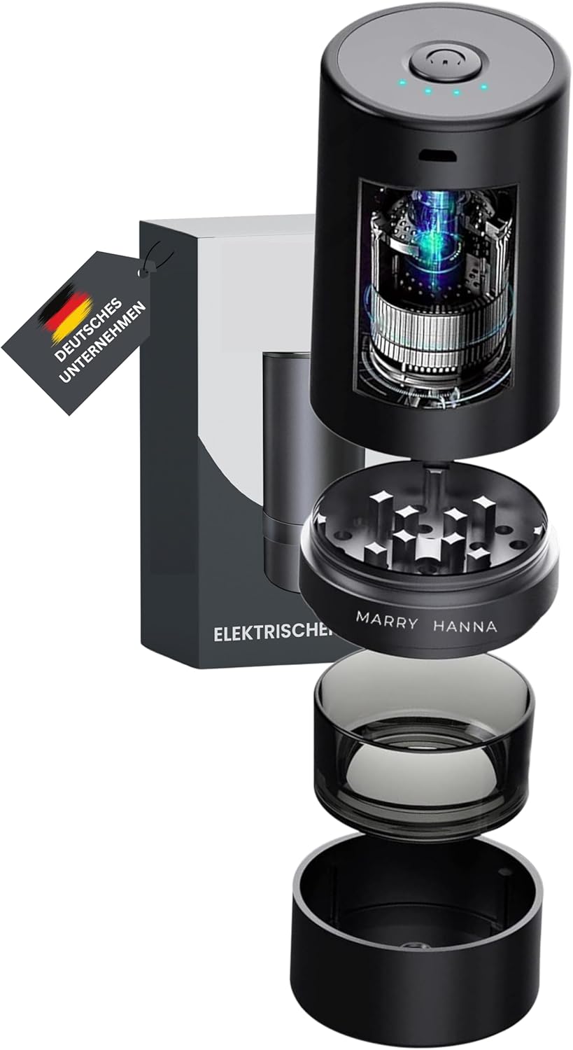 MarryHanna Electric Grinder Aluminum [Electric USB] Crusher, Razor-Sharp Grinder, Rechargeable, Portable Accessories, Herb Grinder for Shredding at the Touch of a Button