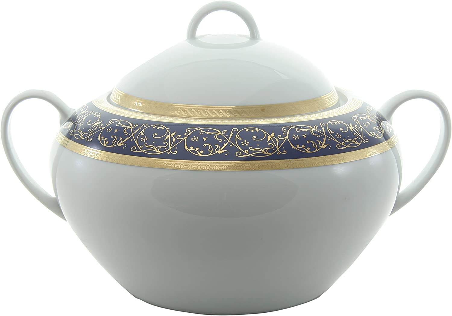 Bohemia Saphyr Greca Soup Mug, Porcelain, Blue, 30 x 30 x 26 cm