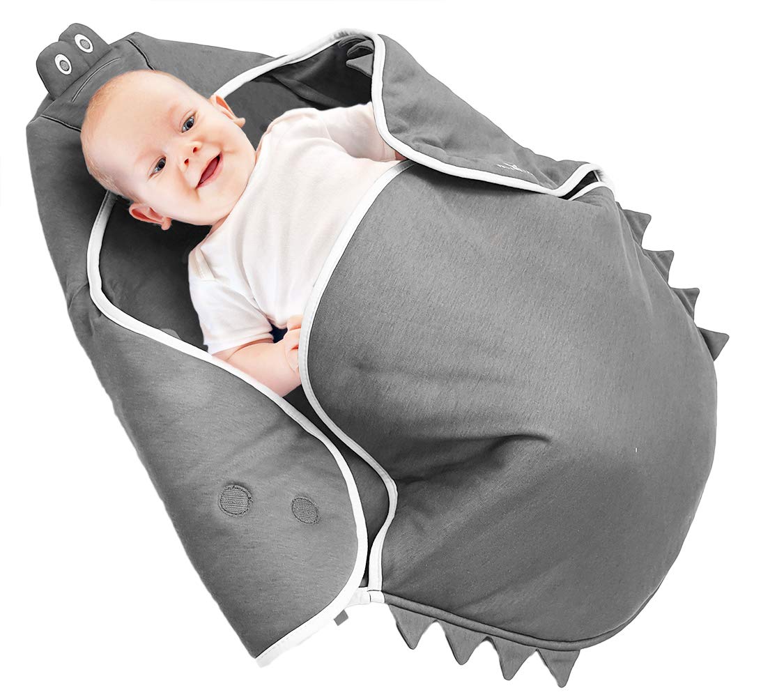 Wallaboo Universal Swaddling Blanket for Baby Seat, Car Seat, for Prams, Buggies, Cots, Beautiful Flower Shape, Cotton, 90 x 70 cm, 0-12 Months, Colour: Taupe