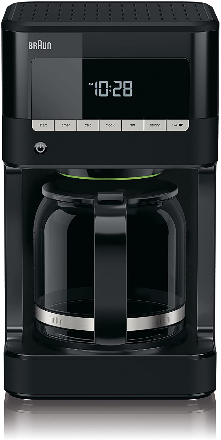 DeLonghi Braun PurAroma 7 Coffee Machine KF 7020 - Filter Coffee Maker with Glass Jug and Timer Function, Coffee Maker for Unique Aroma, with LCD Display, 1000 Watt, Black