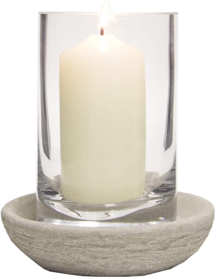 Varia Living Jade Basalite Tea Light Holder Made Of Glass And Basalite Ston