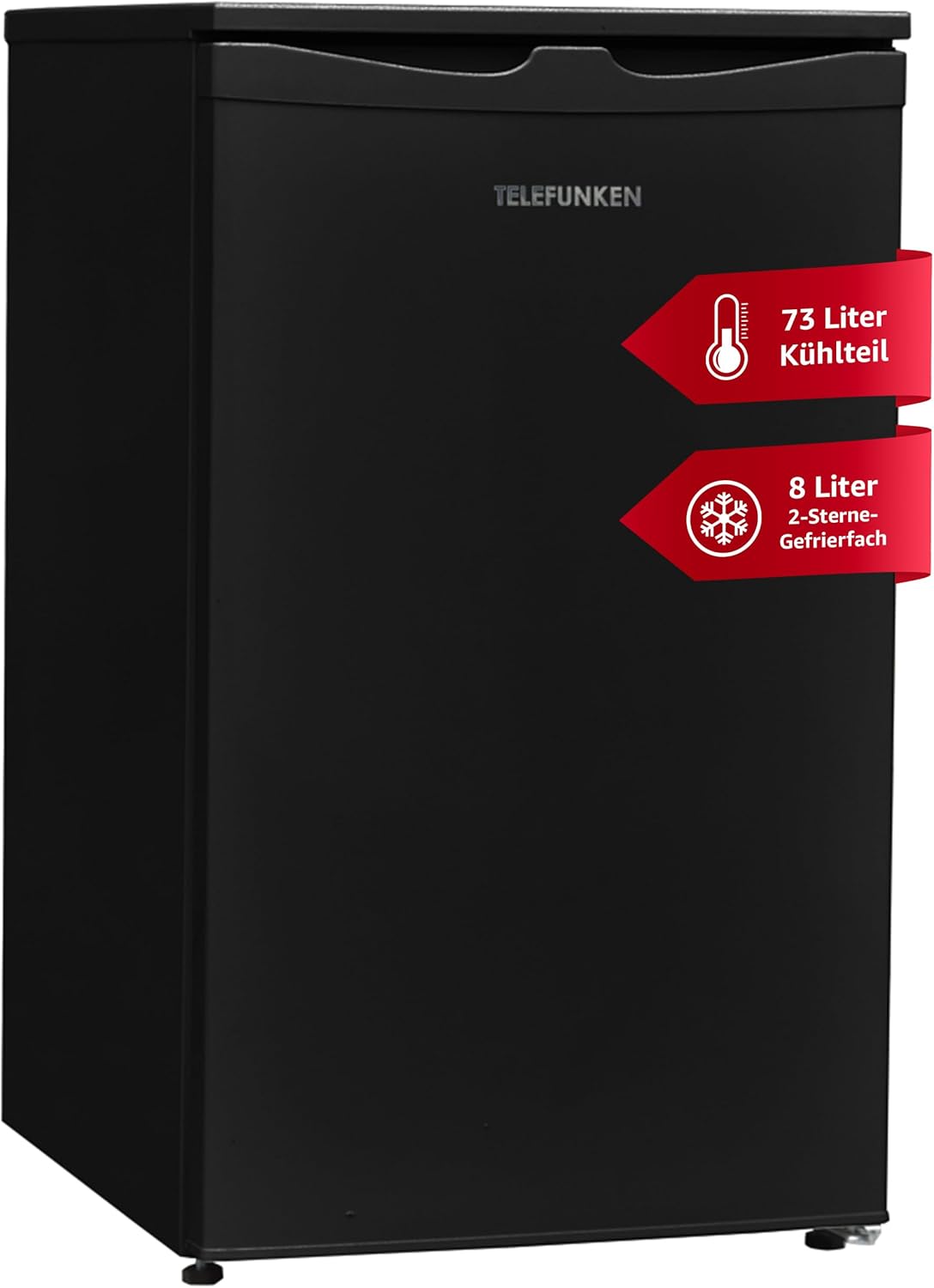 TELEFUNKEN Fridge with Freezer (2 Stars) | Freestanding | 81 liter capacity | Small Fridge with Vegetable Compartment | LED Lighting | Temperature Control | CF-32-152-B Black