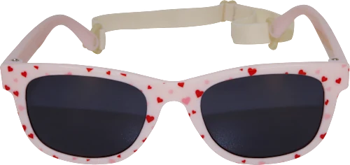 Kids' sunglasses, pink frame with red hearts, 1 pc.