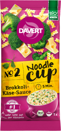 Davert Snack, Noodle Cup, Pasta with broccoli & Cheese, 64 g