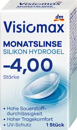Visiomax Silicone hydrogel monthly contact lens, diopter -4.00, 1 pc