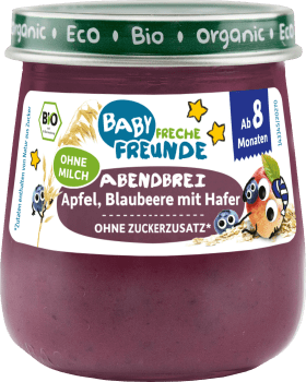 FRECHE FREUNDE Evening porridge apple, blueberry with oats from the 8th month, 120 g