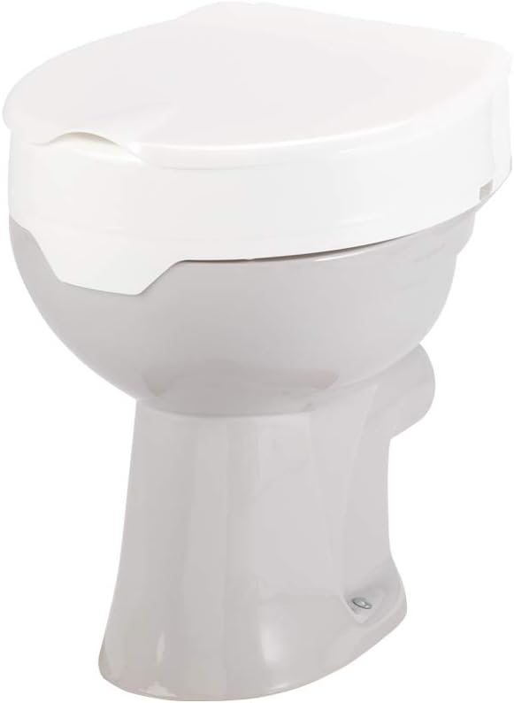 Meyra Toilet Seat Raiser with Lid 10 cm White Plastic Smooth up to 150 kg Easy Assembly