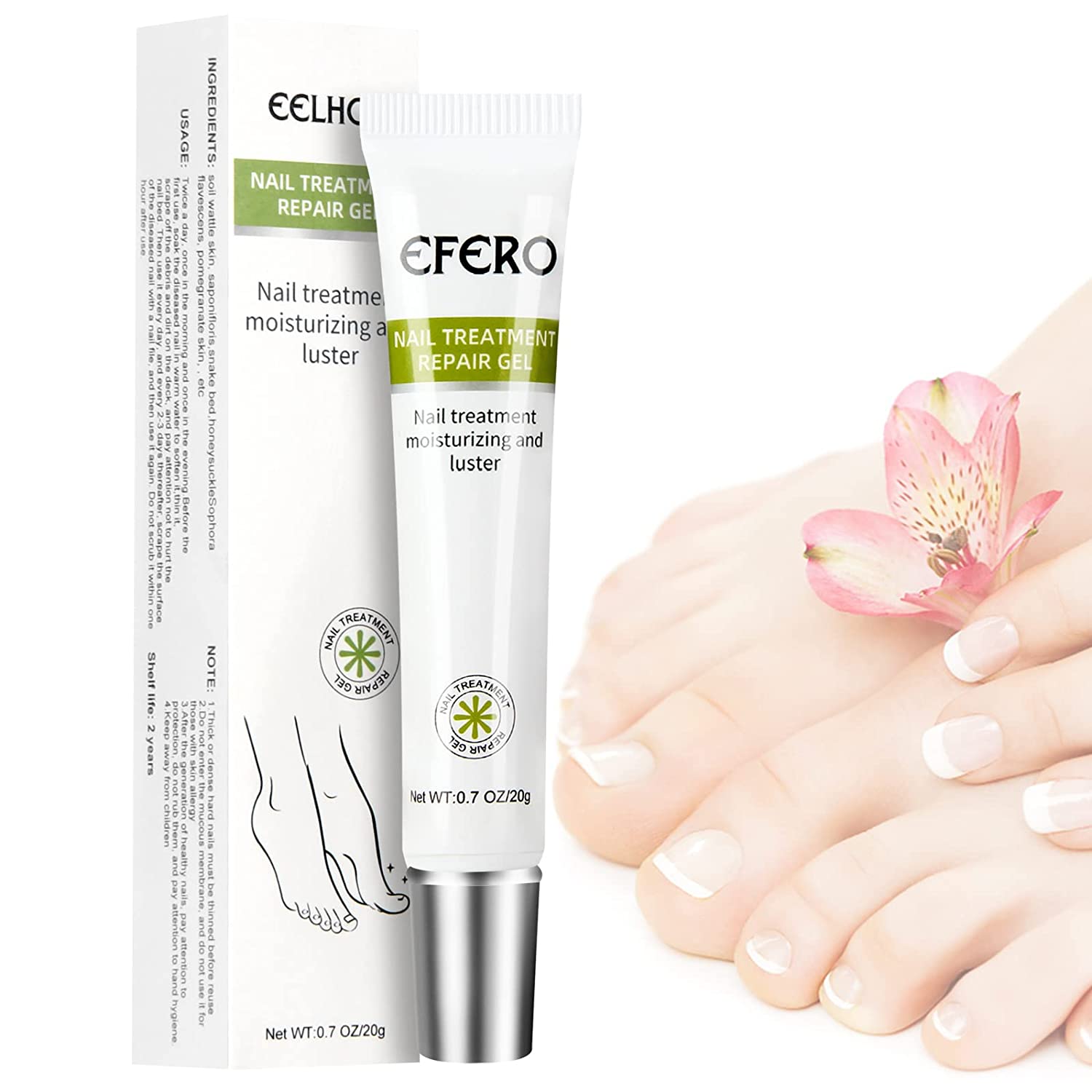 Wasenir Nail care cream, nail repair gel, nail treatment cream, nail repair essence serum fungus protects toenails and fingernails, repair and restore broken and discoloured nails, ‎pack