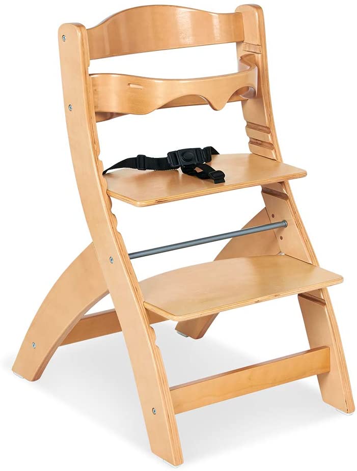 Pinolino Thilo Staircase Chair with Handle and Height Adjustable Seat and Footrest for Babies and Children 1/2 - 8 Years Solid Wood
