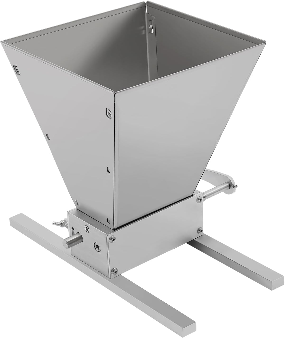TuliperMood Electric Grain Mill, Grain Mill, Adjustable Grain Squeezer, Malt Mill, Feed Mill, Grain Corn Mill with Aluminum Strips, for Barley, Wheat and Other Grains, Silver