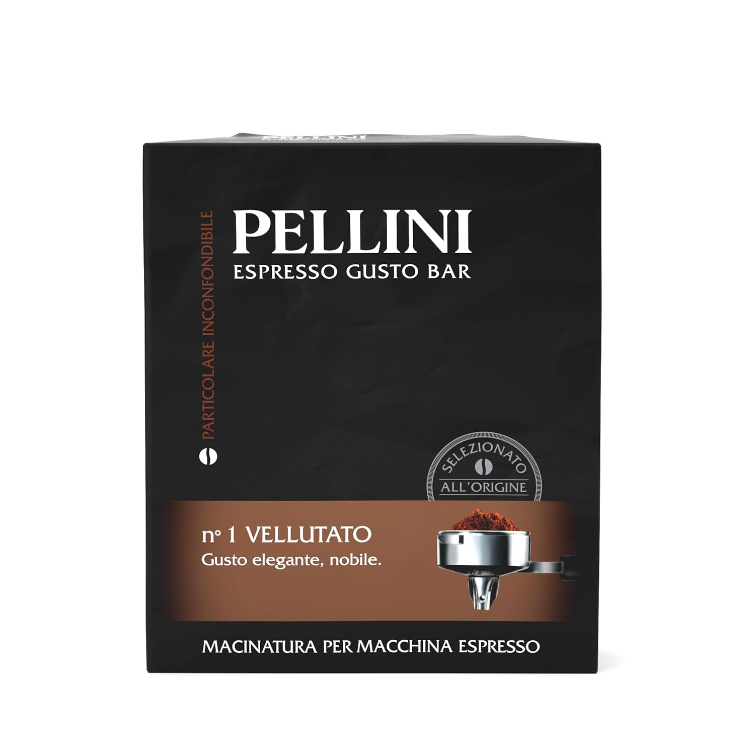 Pellini Store Pellini Gustobar N.1 Ground Coffee for Espresso Machines with Velvety Flavour, Arabica and Robusta Blend, Medium Roast, 2 Packs of 250 g