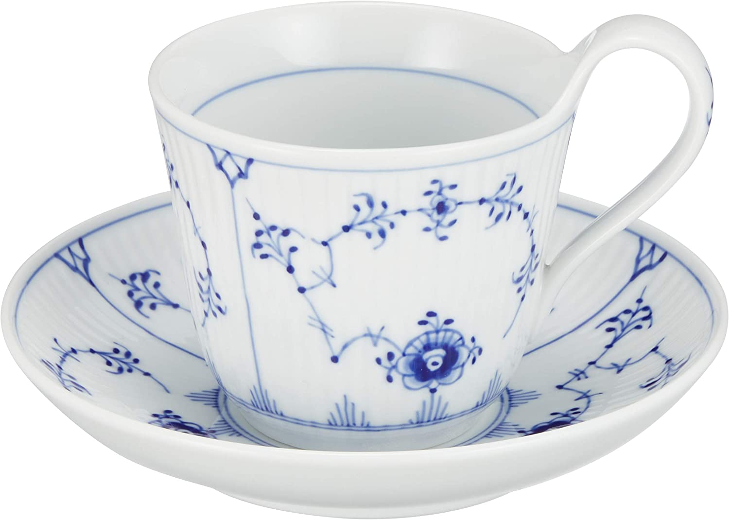 Royal Copenhagen Blue Fluted Plain 260ml Cup and Saucer