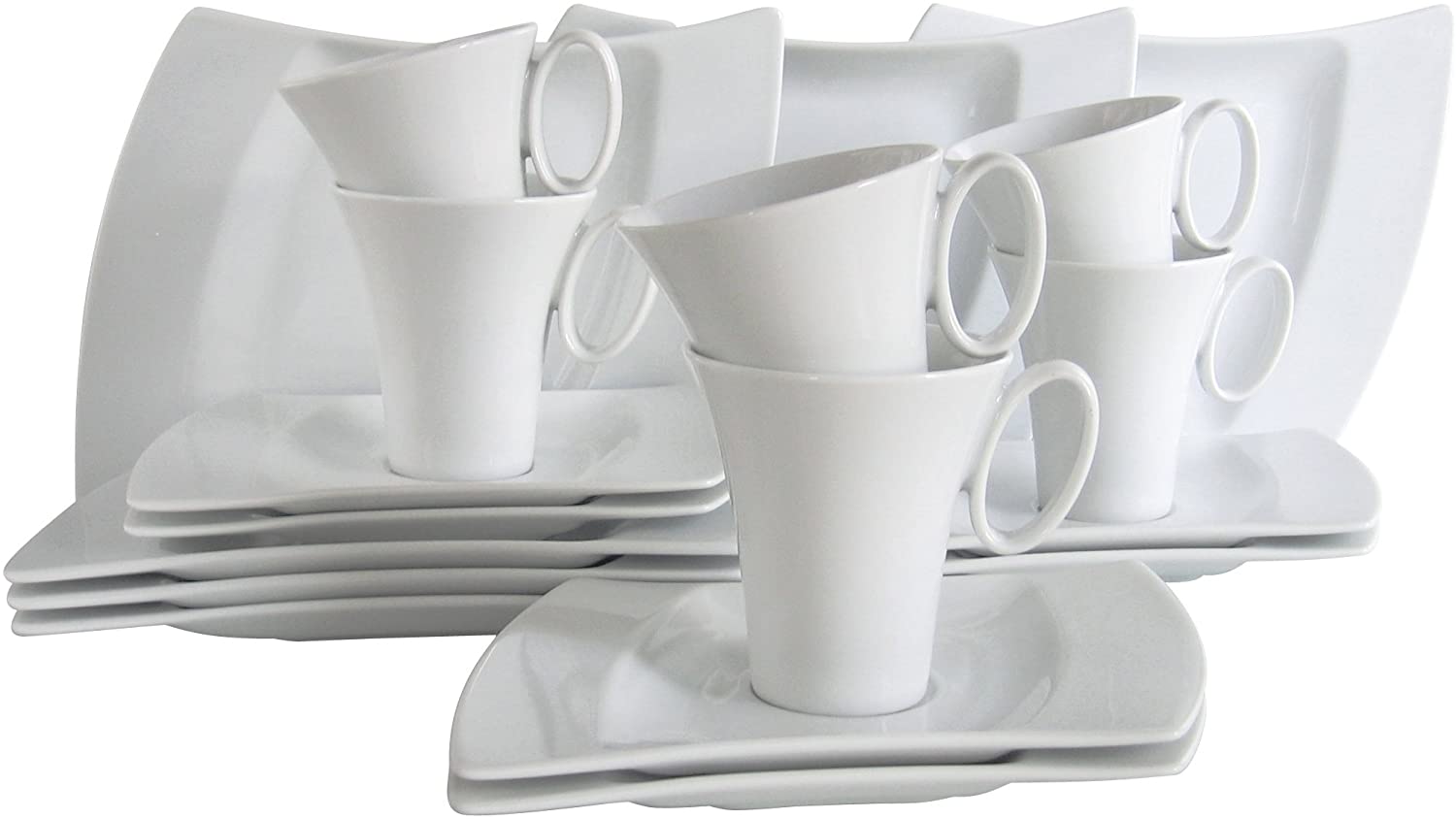 Creatable Wing 13455 18-Piece Coffee Service Set White