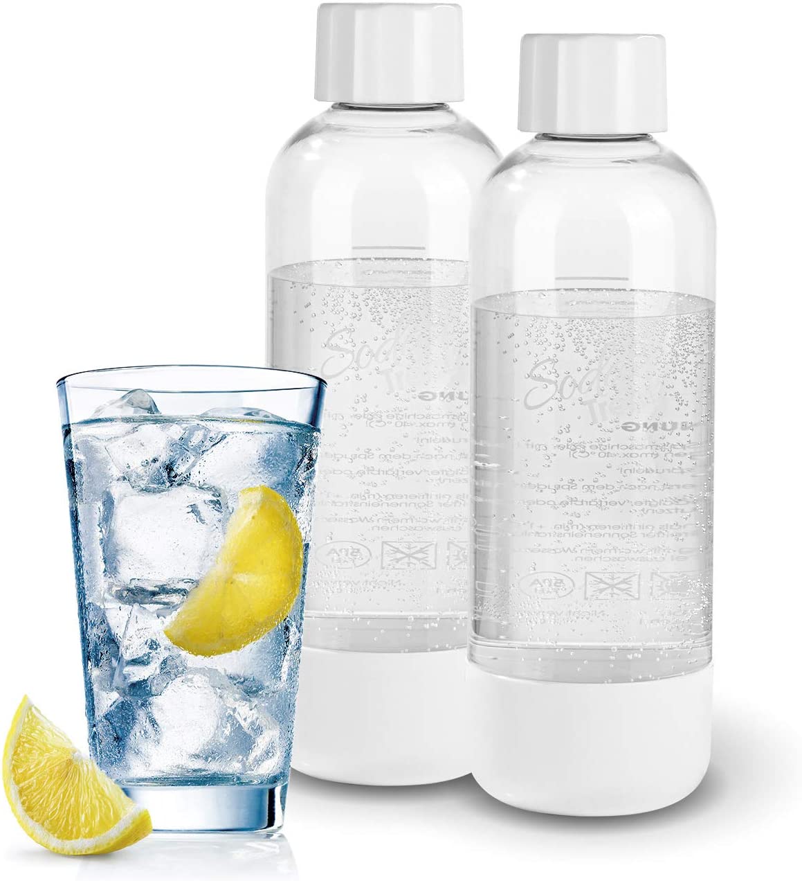 Soda Trend PET Bottles Set of 2 for Water Carbonators ST2-G100 PET Replacement Bottles Ideal as a Replacement Bottle for On the Go [Dishwasher-Safe 2 x 850 ml]