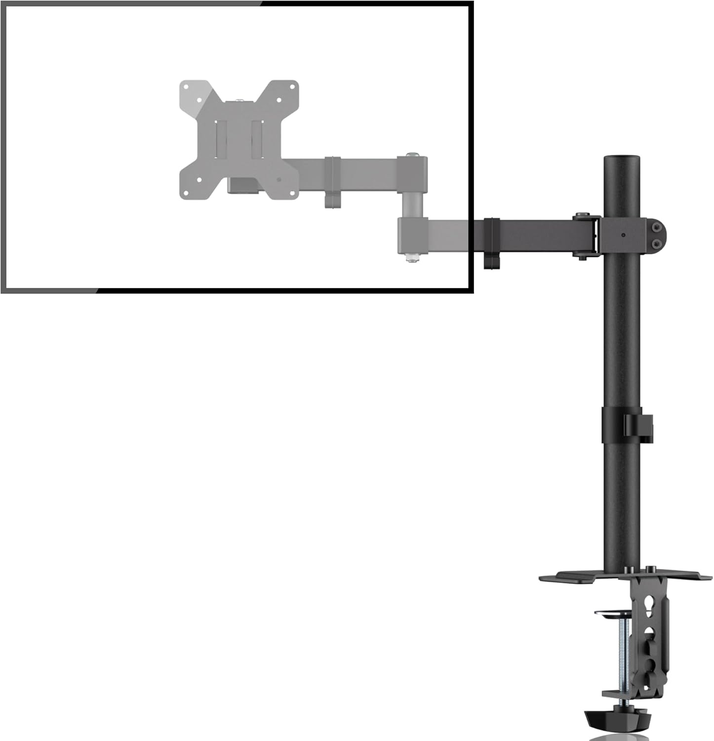 Bracwiser Store Bracwiser Monitor Mount, Arm for 13-32 Inch LCD LED Screens up to 10 kg, Height-Adjustable Screen Mount, 2 Mounting Options, VESA 75 x 75/100 x 100, 1 Monitor (MD7421)