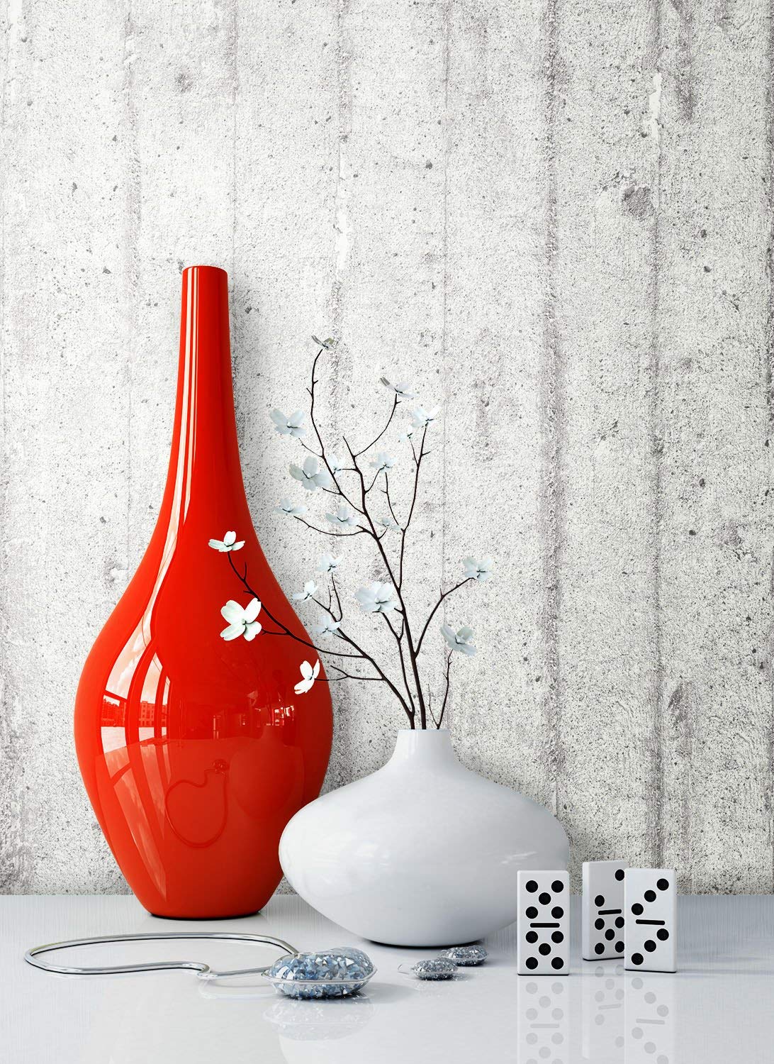 Newroom Design Non-Woven Wallpaper With Concrete Look Grey Modern Elegant Stylish Wallpape