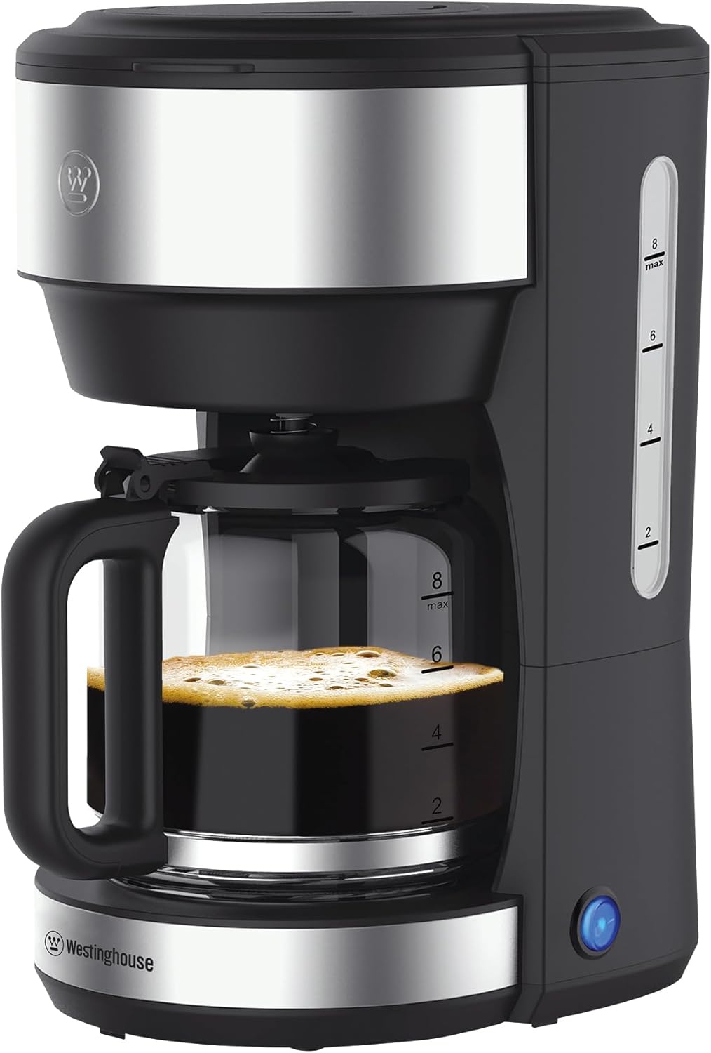 Westinghouse Basic Series Coffee Machine, Filter Coffee Machine for up to 10 Cups, Permanent Filter, Glass Jug, Drip Protection System, Keep Warm Function up to 30 Minutes, Water Level Indicator,