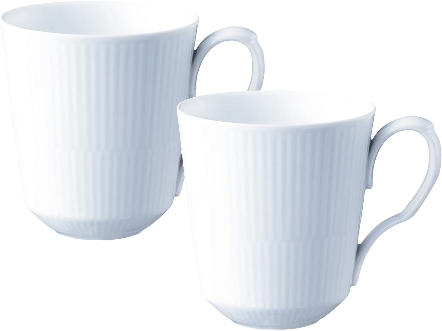 Royal Copenhagen White Ribbed Mug 0,38 l Set of 2