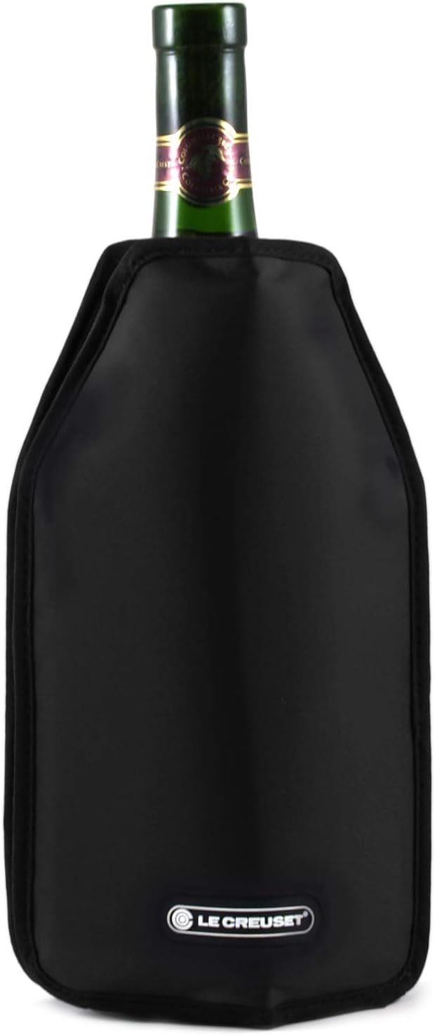 LE CREUSET WA-126 Active Wine Cooler for Wine or Champagne, Water-Resistant Fabric, Black