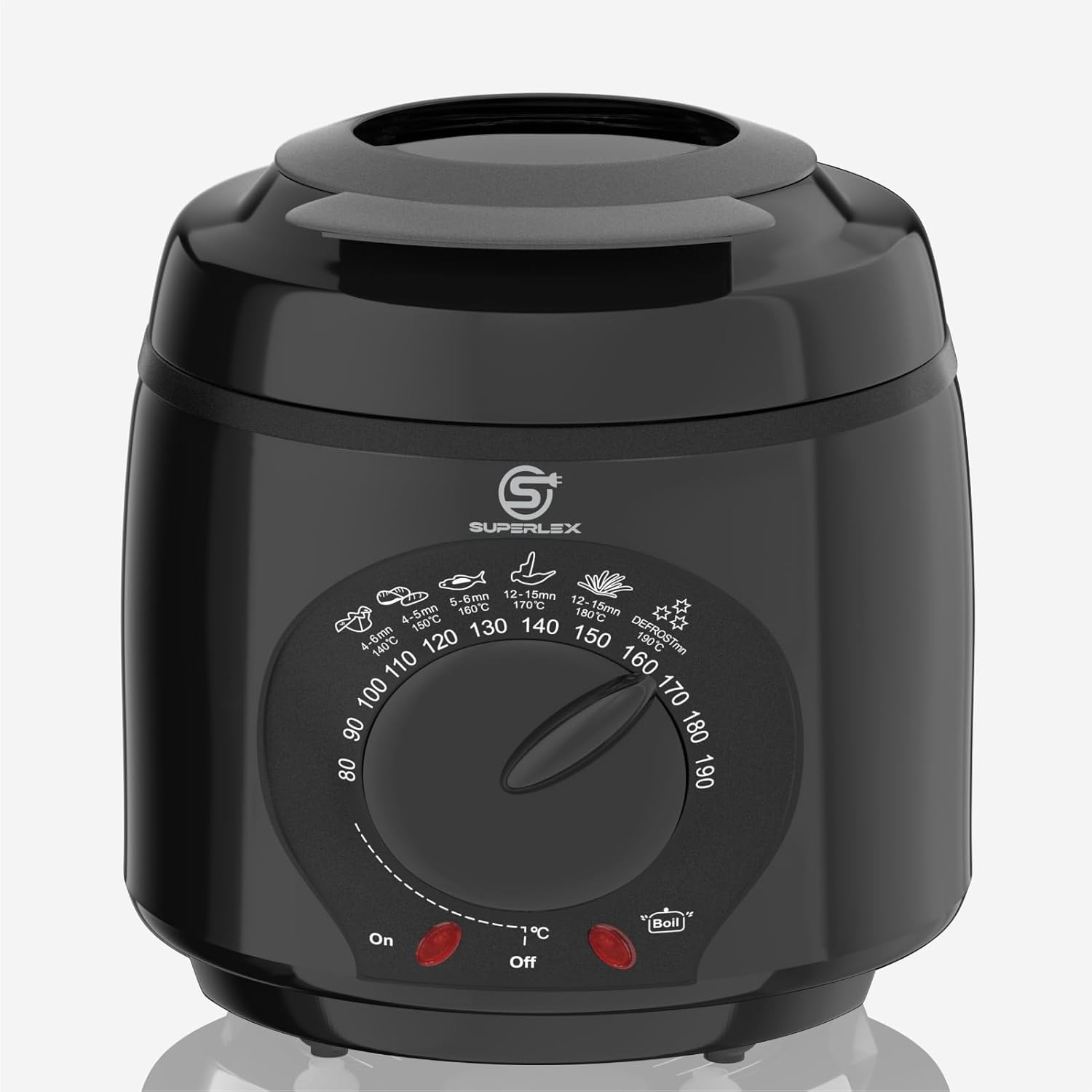 Fryer with Grease 1 Litre Electric 950 W Compact Mini Fryer Oil with Temperature Control Stainless Steel Filter for Crispy Fries Chicken Fish Snacks for Kitchen Household Catering