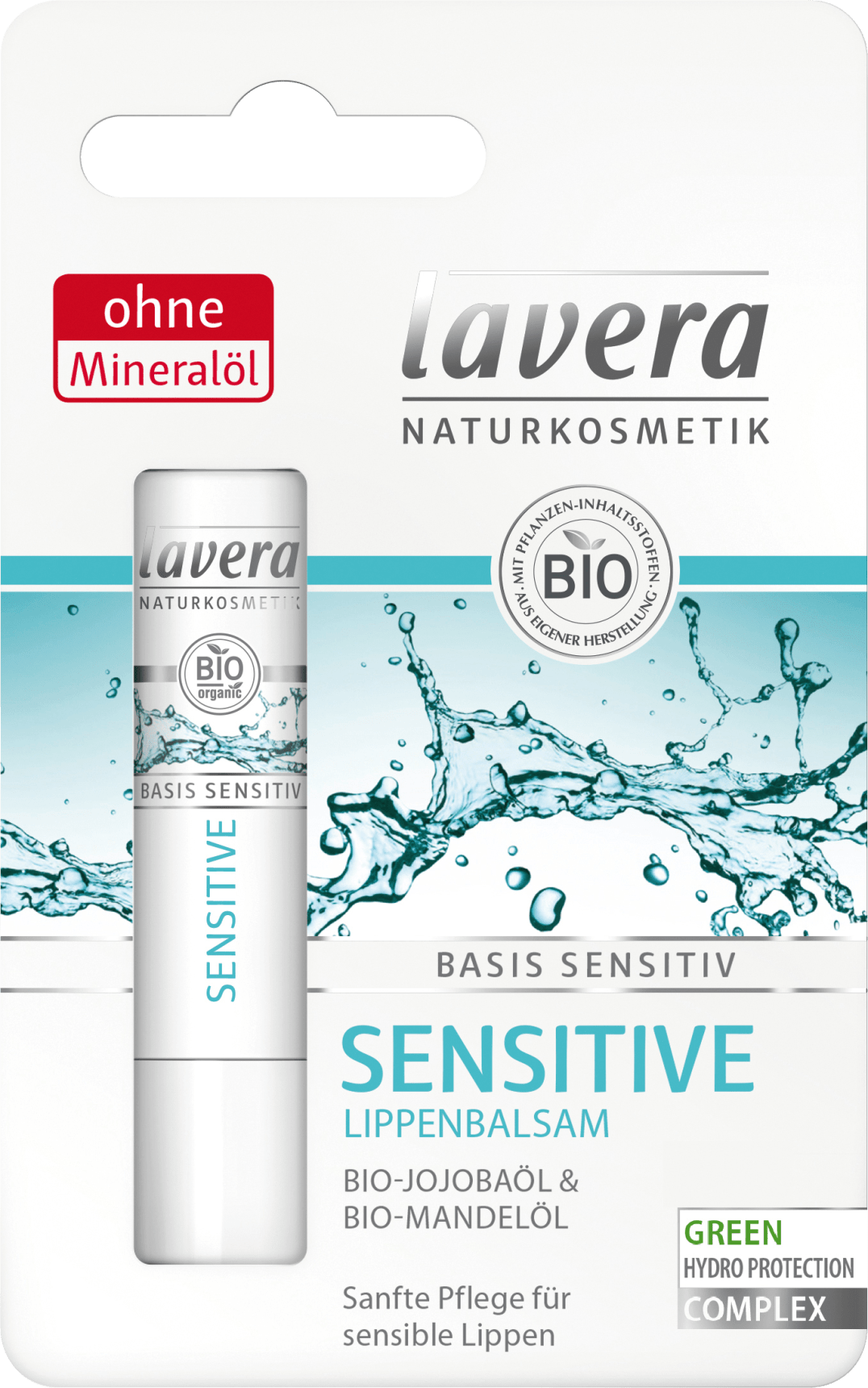 lavera Lip Care Base Sensitive Lip Balm, 4.5 G