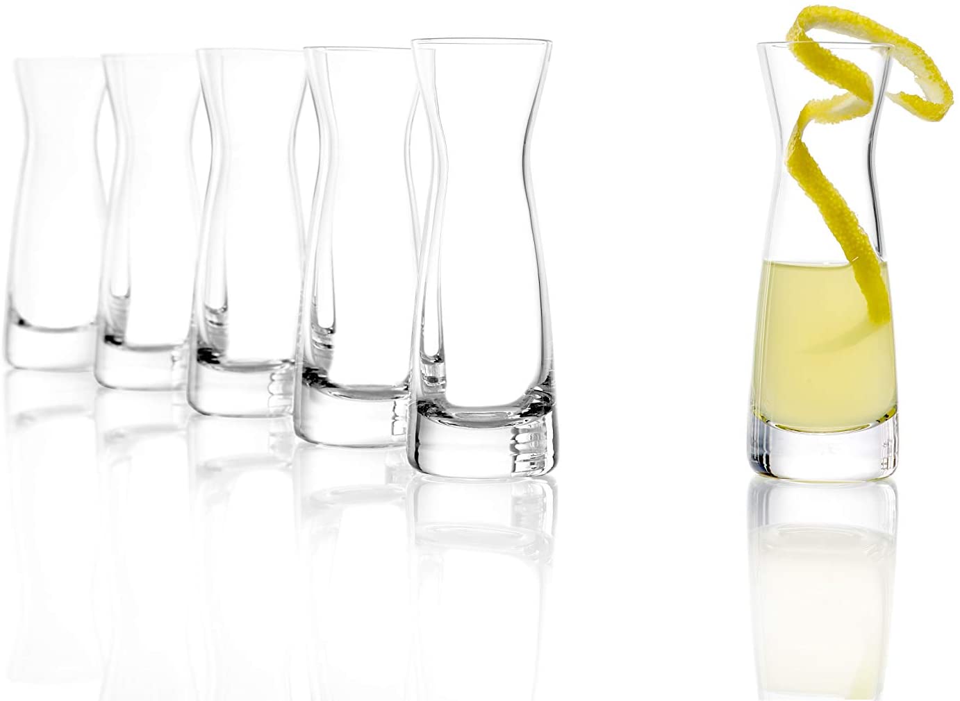 STÖLZLE LAUSITZ Carafes Set of 6 Series Universal Variant XS 40 ml I Shot Glass I Glasses Spirit Carafe I Milk Carafe I Made of Fine Crystal Glass I Shatter-Resistant and Dishwasher Safe