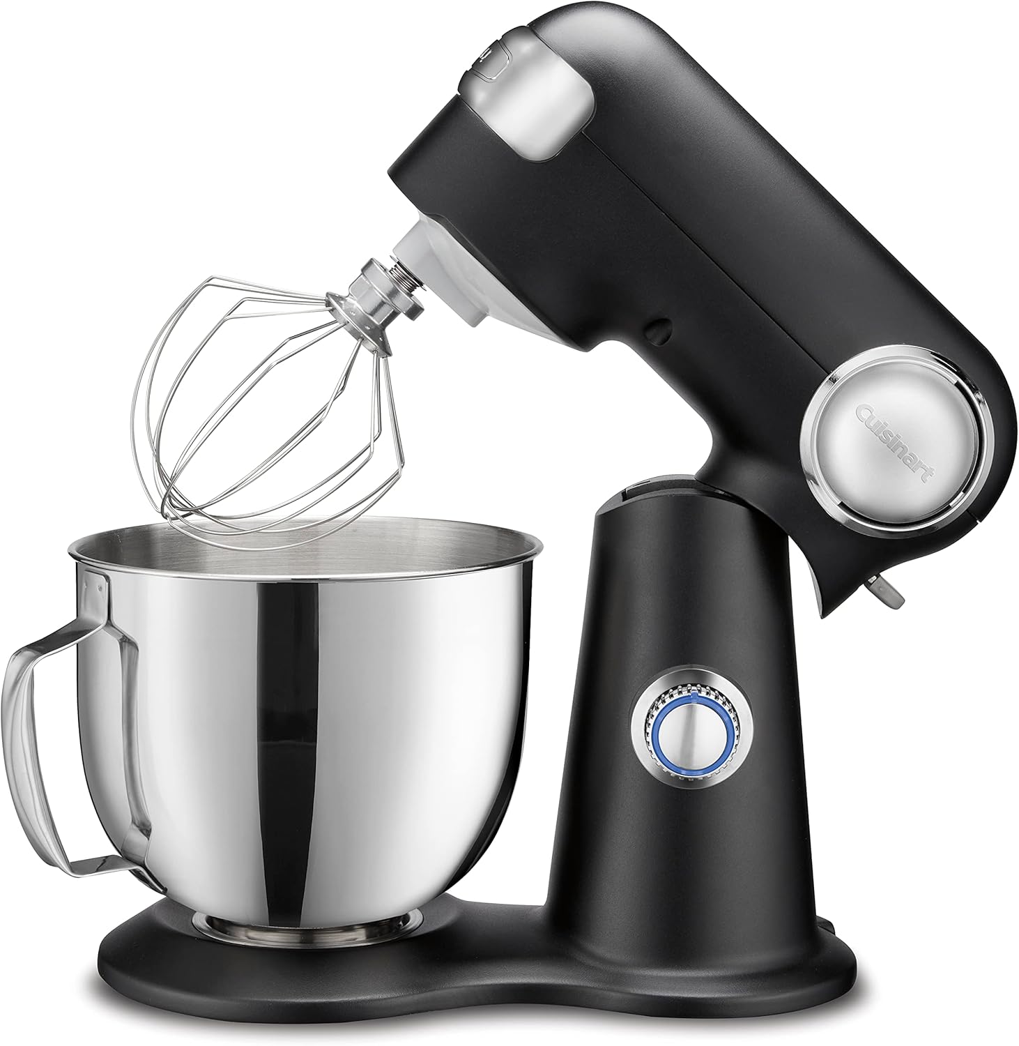 Cuisinart Stand Mixer, 12 Speeds, 5.5 Quart Stainless Steel Bowl, Cooking Whisk, Mixing Paddle, Dough Hook, Splash Guard with Spout, Onyx, SM-50BK, Manual