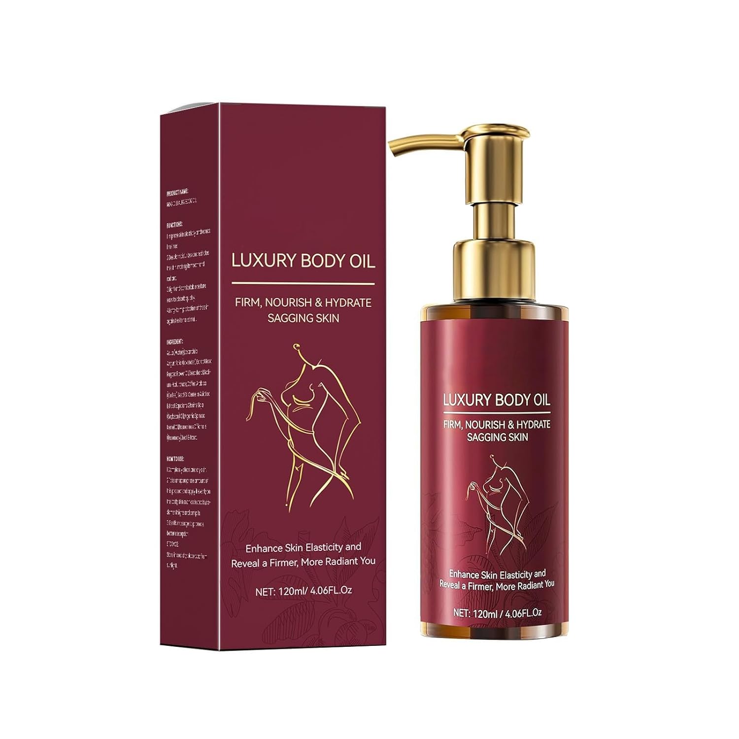 Generic Glow Remedy Oil Glow Straff Magic Körperöl, Rose Magic Luxury Body Oil Corrector Körperöl für feuchtigkeitsspendende, nährende Beauty für trockene Haut, Reduzieren Sie feine Linien der Haut, 120ml (1)