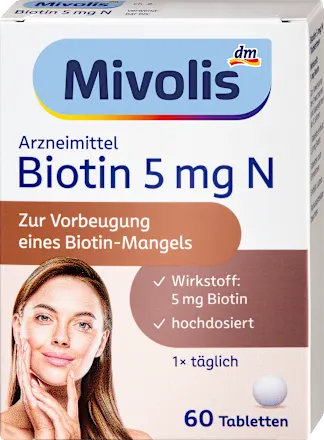 Mivolis Biotin 5 mg N, tablets, 60 tablets