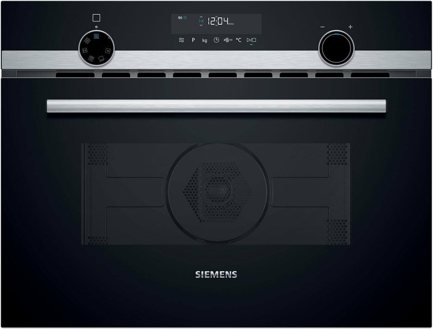 Siemens CM585AGS1 iQ500 Built-in Microwave with Hot Air, 60 x 45 cm, 900 W, 44 L Stainless Steel Cooking Chamber, TouchControl Operation, Hydrolytic Cleaning Aid, CookControl 15 Automatic Rograms,