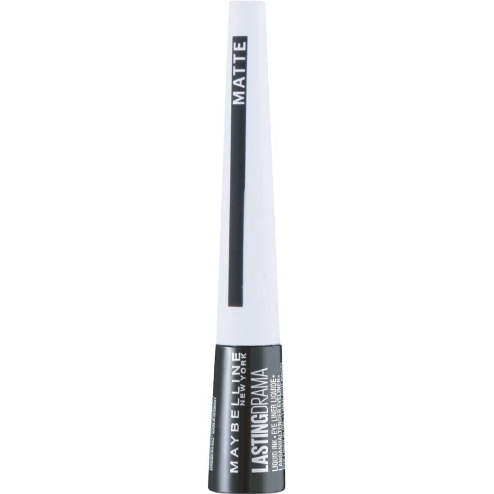 Maybelline New York Eyeliner Master Ink Matte Black/Contour Pen Black, Optimal Colour Dosage with Matt Finish, 1 x 3 g, ‎10 black