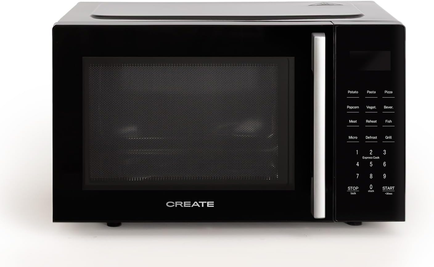 CREATE Microwave Studio/Microwave with Grill Function and Oven Black Capacity 23 L, Turntable Diameter 28.5 mm, 10 Power Levels, 8 Automatic Programs, 3 Grill Modes, LED Display, 1000 W