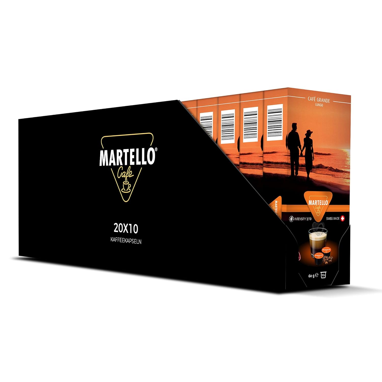 MARTELLO Cafe Martello Coffee Capsules, Cafe Grand, UTZ Certified, Sustainable and Fair, Hand-Picked, Master Pack 200 Capsules (20 x 10), for Martello Capsule Machines