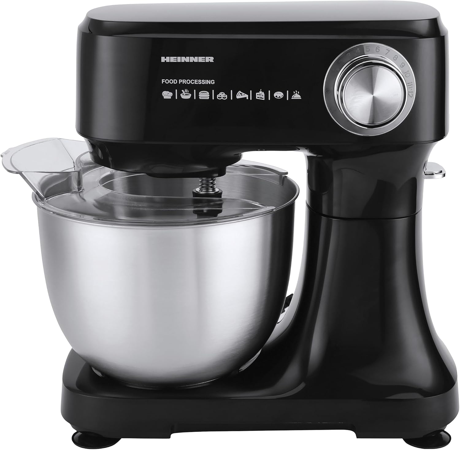 HPM-D750BK All Way Mix Planetary Mixer – 600 W Motor, Variable Speeds + Pulse, Stainless Steel Bowl Accessory Set, 3 Year Warranty
