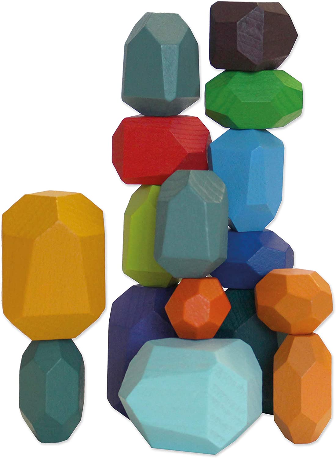bigdaygraphix Balancier Stones Set Of 16 | Meditation Stones Waldorf Nature Toy Promotes 