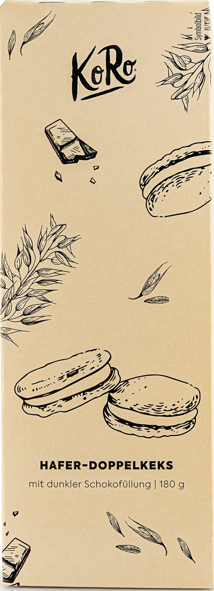 KoRo Oat double biscuit with dark chocolate filling